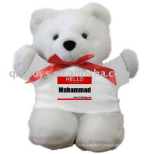 peluche en peluche avec T-shirt, jouet de bébé doux